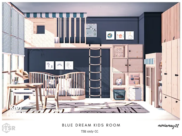Mix Blue Dream Kids Room - The Sims 4 Custom Content
