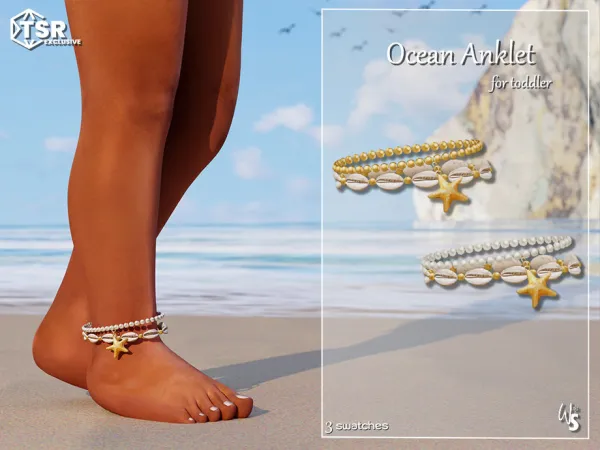 Alpha Ocean Anklet for toddler - The Sims 4 Custom Content