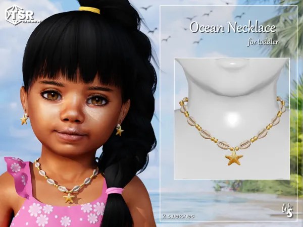 Alpha Ocean Necklace for toddler - The Sims 4 Custom Content