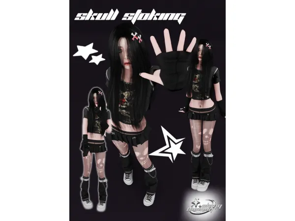 Alpha SKULL STOCKING - The Sims 4 Custom Content