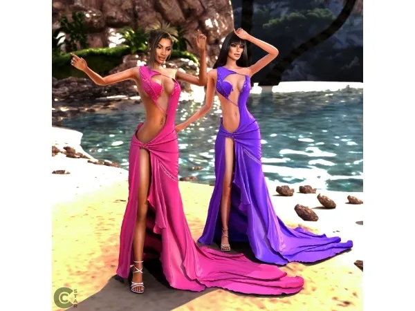 Cut-Out Gown with floor length train - cool_content_star