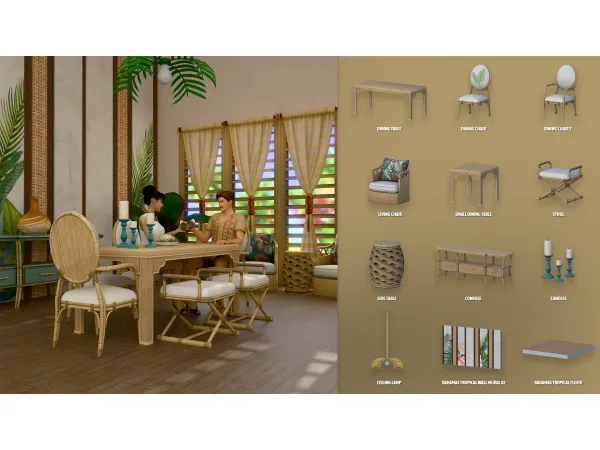 Maxis Match Bahamas Diningroom ModCo Studios - The Sims 4 Custom Content