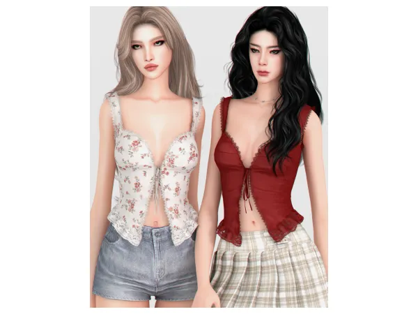 Alpha Skye Top by backtrackcc - The Sims 4 Custom Content