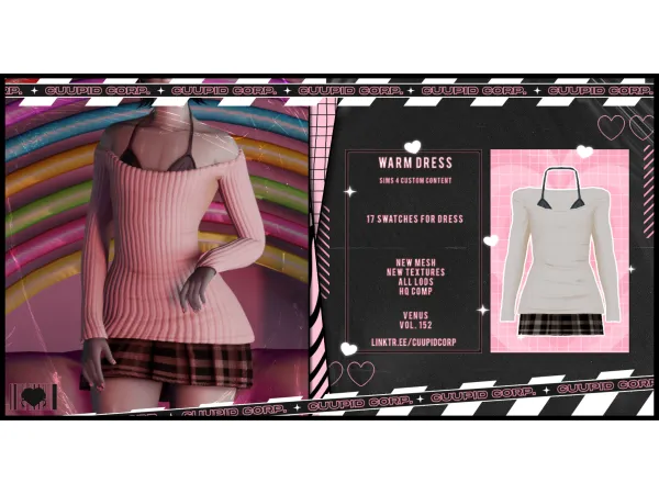 Alpha Warm Dress VENUS by cuupid - The Sims 4 Custom Content