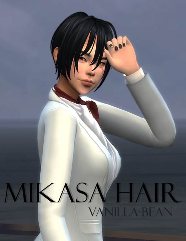Maxis Match Mikasa Hair by simsfinds - The Sims 4 Custom Content