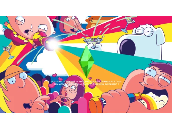 Sims 4 Family guy pop art loading screen by Teddie_Kusuo