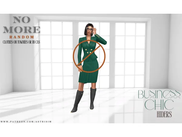 Mix Business Chic CAS Hiders by AstriSim Custom Content - The Sims 4 Custom Content