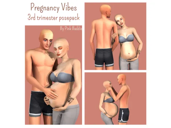 Mix Pregnancy Vibes Posepack by pinkbaddiecc - The Sims 4 Custom Content