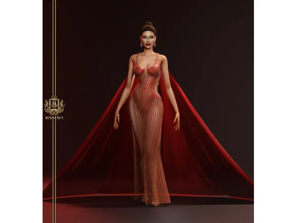 Alpha MARS BERGMAN LHIN FINAL ACC GOWN by Mssims4 - The Sims 4 Custom Content