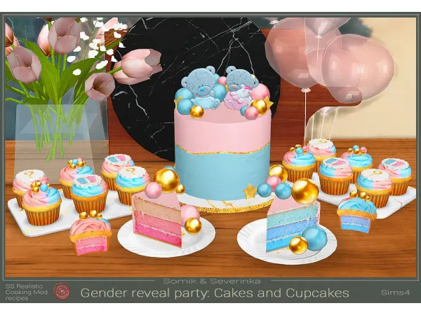 Cakes and cupcakes for the Gender Party By Somik_Severink