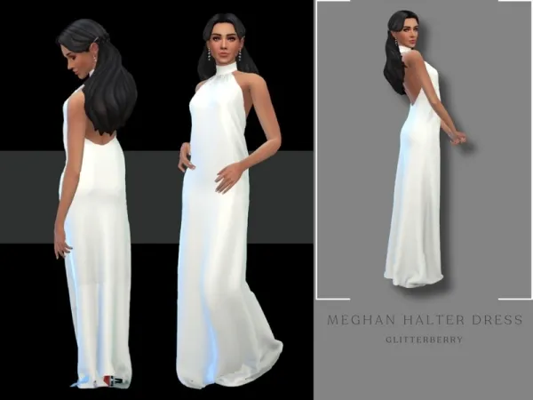 Mix Meghan Halter Dress - The Sims 4 Custom Content