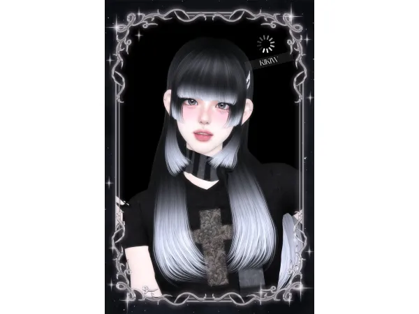 Alpha KIKIWSTUDIO HAIR 008 - The Sims 4 Custom Content