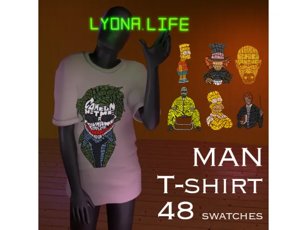 Mix Men's PRINTED T shirt - The Sims 4 Custom Content
