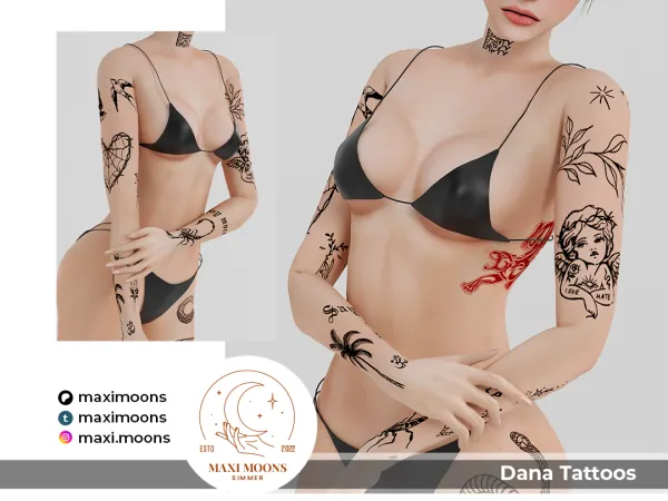Mix Dana Tattoos - The Sims 4 Custom Content