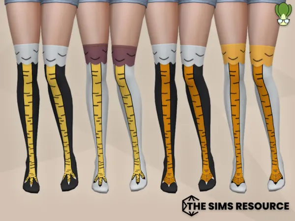 Alpha Chicken Duck Leg Socks by BokchoiJo - The Sims 4 Custom Content
