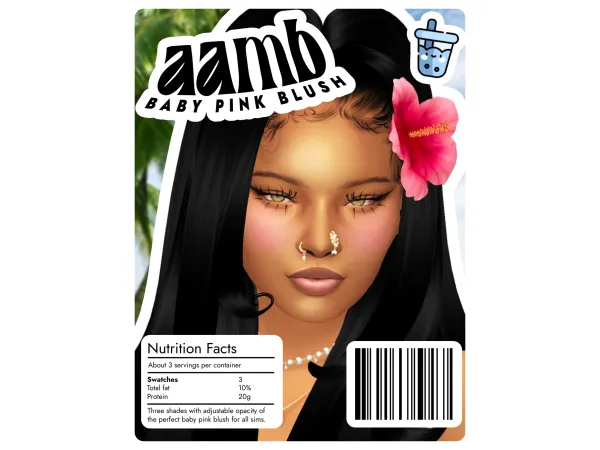 Mix aamb baby pink blush by Milkteatrait - The Sims 4 Custom Content