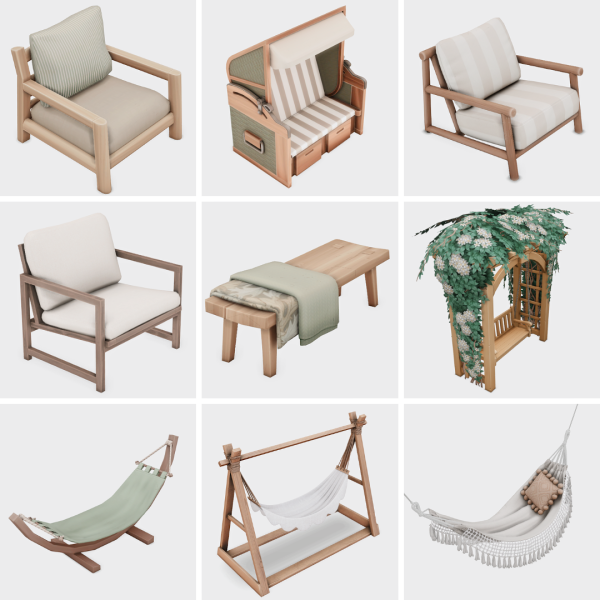 Maxis Match outdoor seating sims 4 finds by simsfinds - The Sims 4 Custom Content