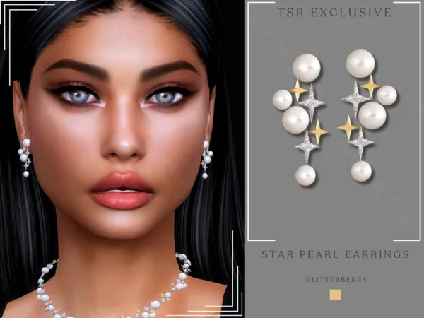 Mix Star Pearl Earrings - The Sims 4 Custom Content