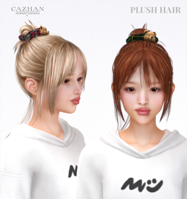 Alpha [PLUSH] hair by simsfinds - The Sims 4 Custom Content