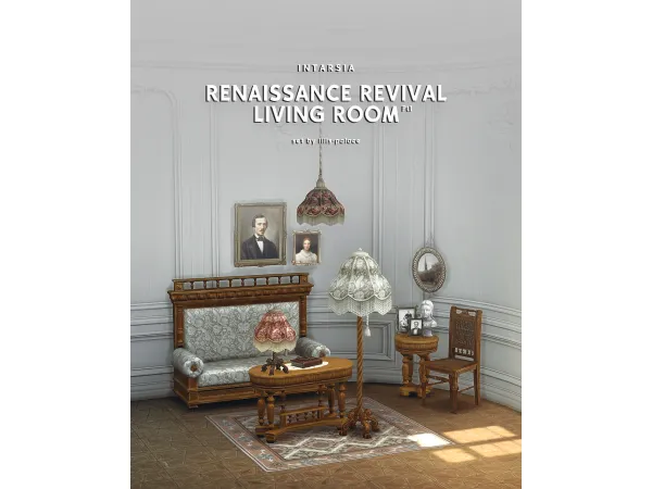 Maxis Match INTARSIA Renaissance Revival Living Room Pt1 ud83eude91by Lili's Palace - The Sims 4 Custom Content
