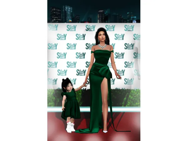 Alpha Stormi Webster 2019 Christmas Dress - The Sims 4 Custom Content