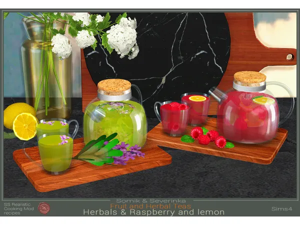Alpha Herbal Tea and Raspberry Tea by Somik_Severinka - The Sims 4 Custom Content