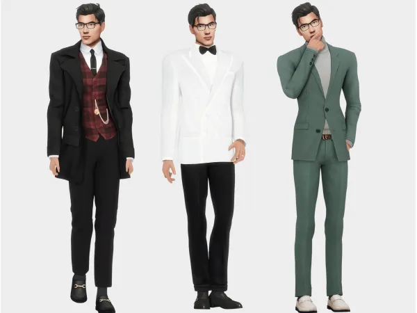 Maxis Match Formal Holiday Party Lookbook Masc Edition by farfallasims - The Sims 4 Custom Content