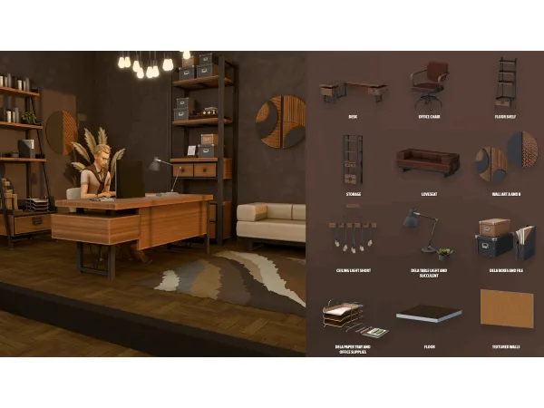 Maxis Match CYRANO OFFICE by ModCo Studios - The Sims 4 Custom Content