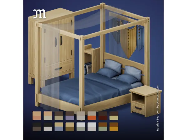 Maxis Match Rustica Bedroom Stuff by myshunosun - The Sims 4 Custom Content