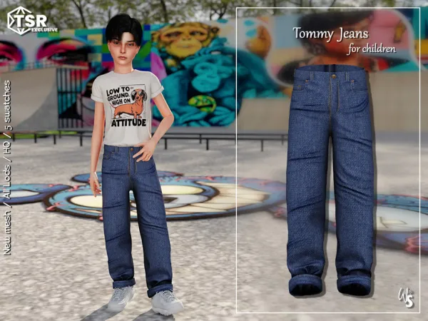 Alpha Tommy Jeans for children - The Sims 4 Custom Content