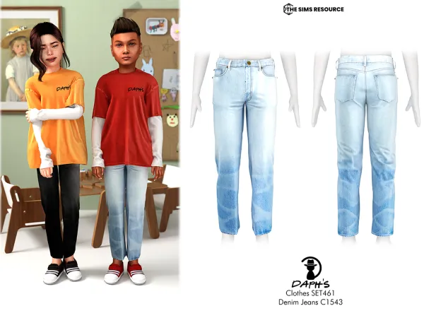 Alpha Daph's Clothes SET461 Denim Jeans C1543 - The Sims 4 Custom Content