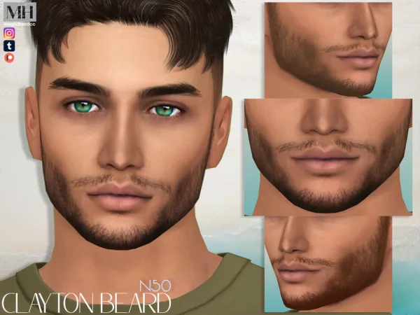 Alpha Clayton Beard N50 - The Sims 4 Custom Content