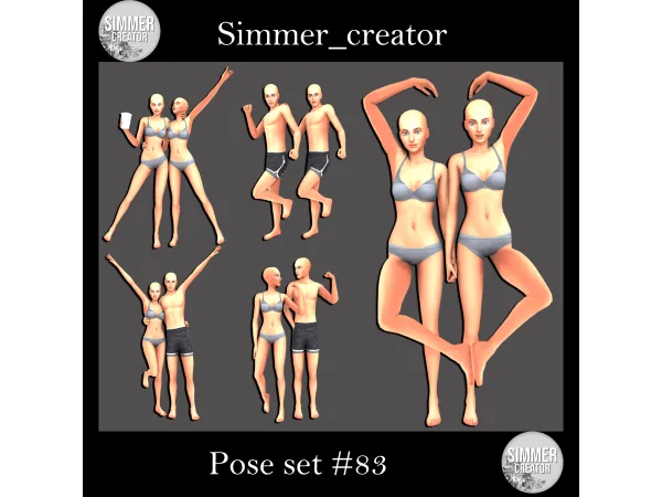 Mix Pose set 83 by Meow_creator - The Sims 4 Custom Content
