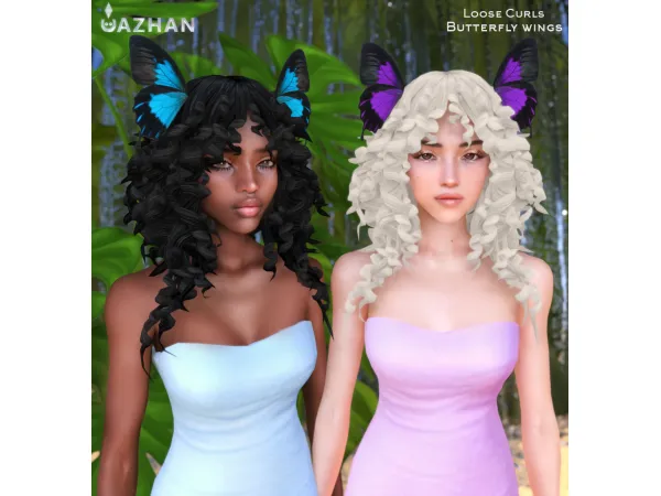 [LOOSE CURLS X BUTTERFLY WINGS] hair & acc by cazhancc