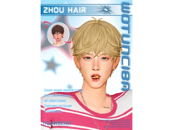 Maxis Match Zhou Qiluo Hair by wotunciba - The Sims 4 Custom Content