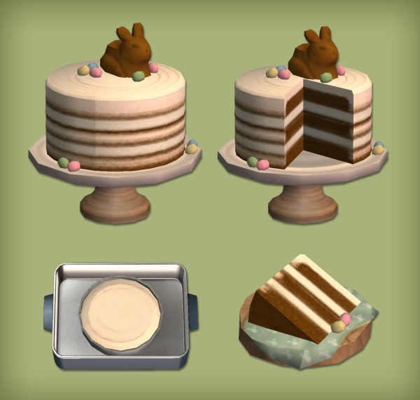 jacky93sims Chocolate Bunny Cake Food by simsfinds - The Sims 2 Custom Content