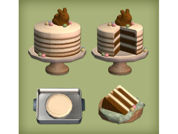 jacky93sims Chocolate Bunny Cake Food - The Sims 2 Custom Content
