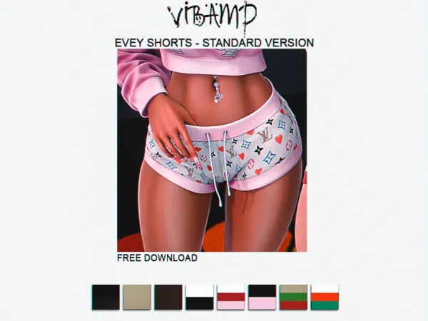 Alpha VIBAMP Evey Shorts (Standard Version) - The Sims 4 Custom Content