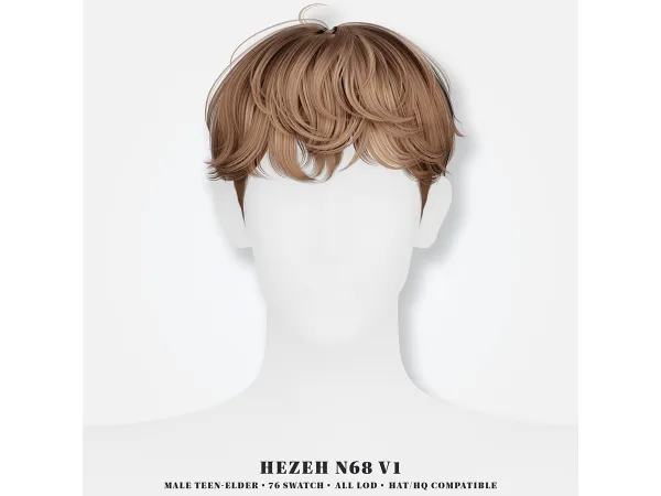 Alpha [Hezeh]Hair_No68 V1 - The Sims 4 Custom Content