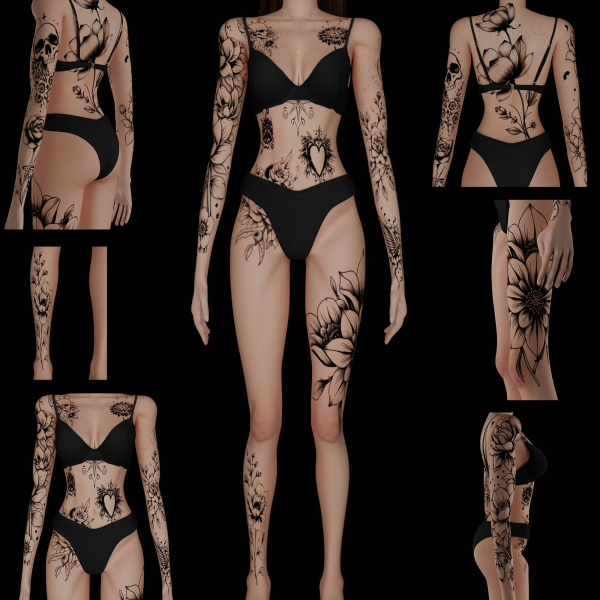 Mix Female tattoos 25 by simmer_creator - The Sims 4 Custom Content