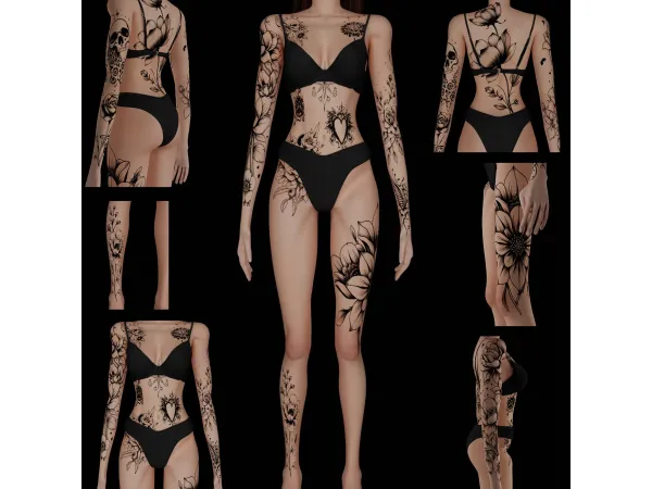 Mix Female tattoos 25 by Meow_creator - The Sims 4 Custom Content
