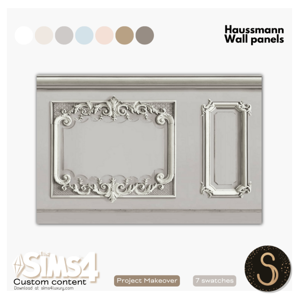 Alpha Sims4Luxury Project Makeover Haussmann wall panels by simsfinds - The Sims 4 Custom Content