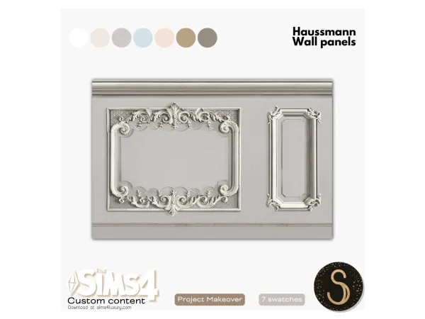 Alpha Sims4Luxury Project Makeover Haussmann wall panels - The Sims 4 Custom Content