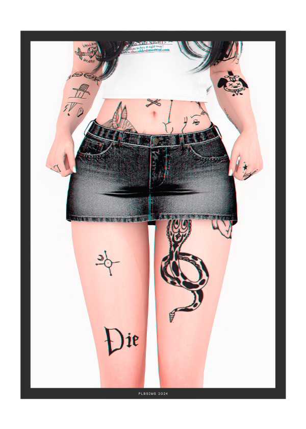 Alpha Yoyo Denim Mini Skirt by plbsims - The Sims 4 Custom Content