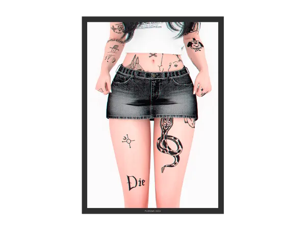 Alpha Yoyo Denim Mini Skirt - The Sims 4 Custom Content