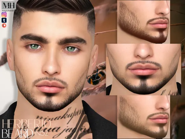 Alpha Heriberto Beard N52 - The Sims 4 Custom Content