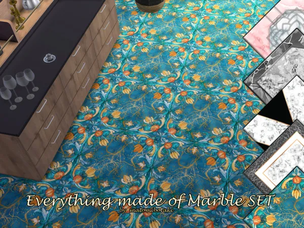 Alpha Everything made of Marble SET by matomibotaki - The Sims 4 Custom Content