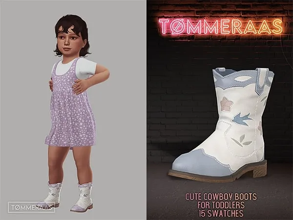 Mix Tu00d8MMERAAS Cute Cowboy Boots for Toddlers (102) - The Sims 4 Custom Content