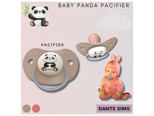 Alpha Baby Panda pacifier CAS - The Sims 4 Custom Content