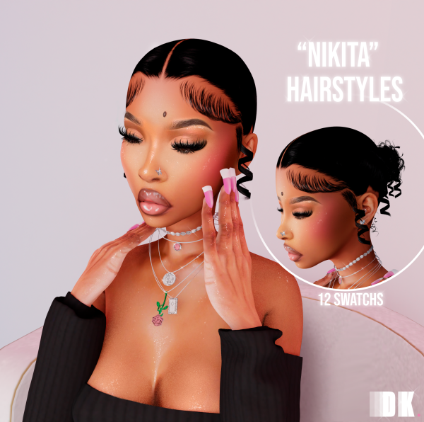 Alpha Nikita Hairstyles by simsfinds - The Sims 4 Custom Content